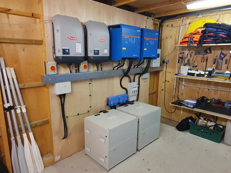 Proterra Energy installs offgrid backup power system Kinlochteacuis Old School House to offset energy use.